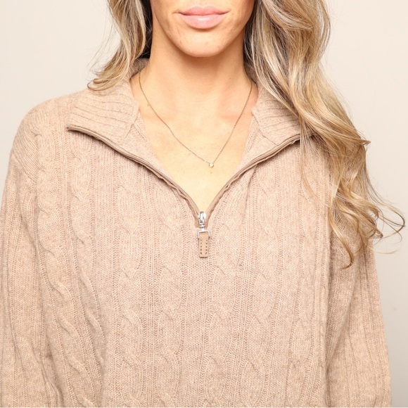 EUC Made in Italy Daniele Blasi Quarter Zip 1/4 Zip Cable Knit Wool Sweater - Picture 4 of 4